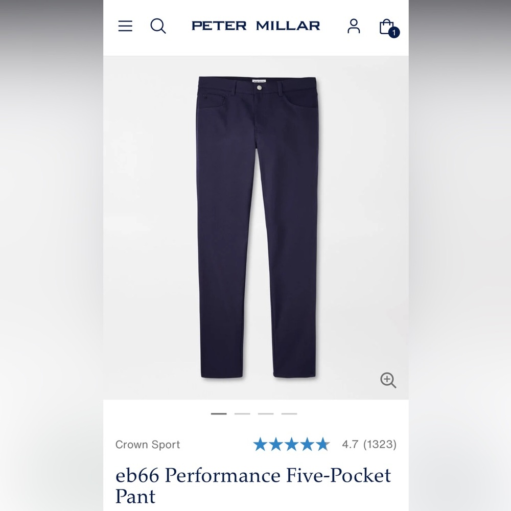 4 Pairs of Peter Millar Mens Pants size 38 x 32 (selling individually)